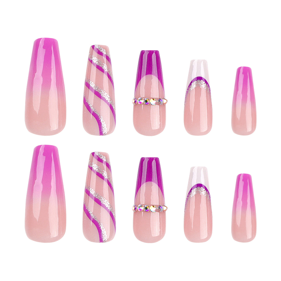 Artistic Nail Extensions with Glitter and Gradient Stornfield