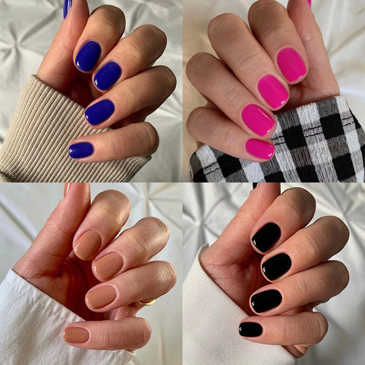 Elegant artificial nails with gold trim Stornfield