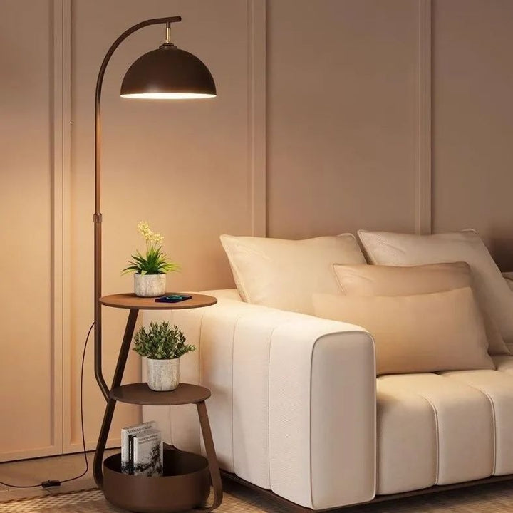 Modern Floor Lamp with Shelves