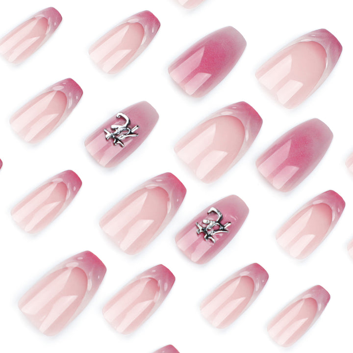 Artful stiletto nails with floral accents and 3D details Stornfield