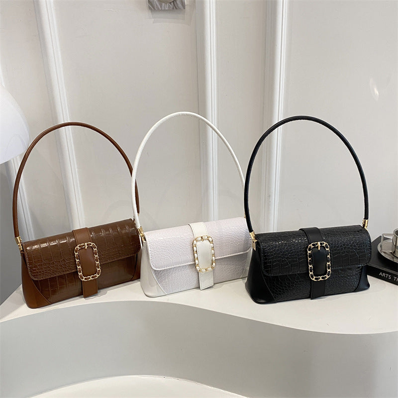 Crocodile Patterned Chain Strap Handbag Stornfield
