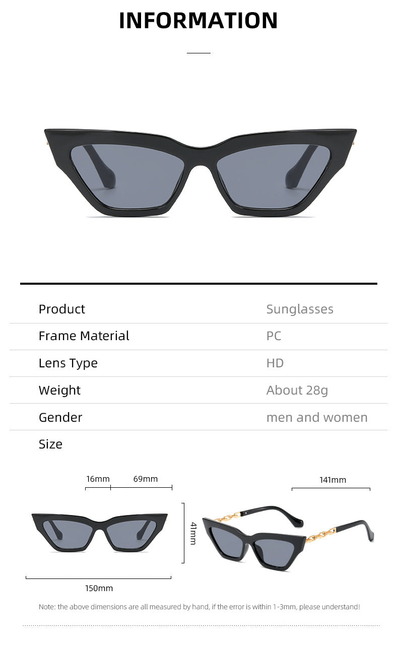 Women edgy cat-eye sunglasses with golden details Stornfield