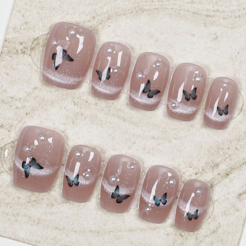 Artistic Glitter Butterfly Press-On Nails Stornfield