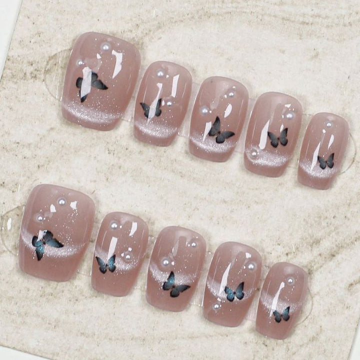 Artistic Glitter Butterfly Press-On Nails Stornfield