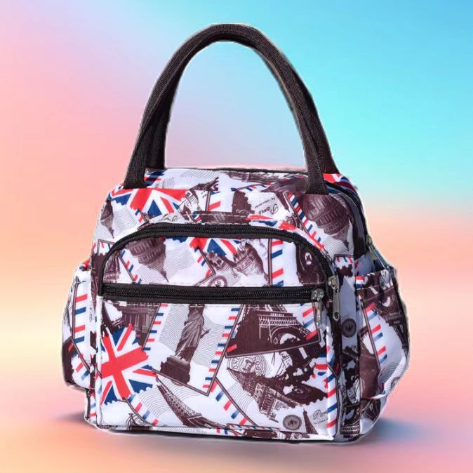 Cat Print Multi-Pocket Tote Bag Stornfield