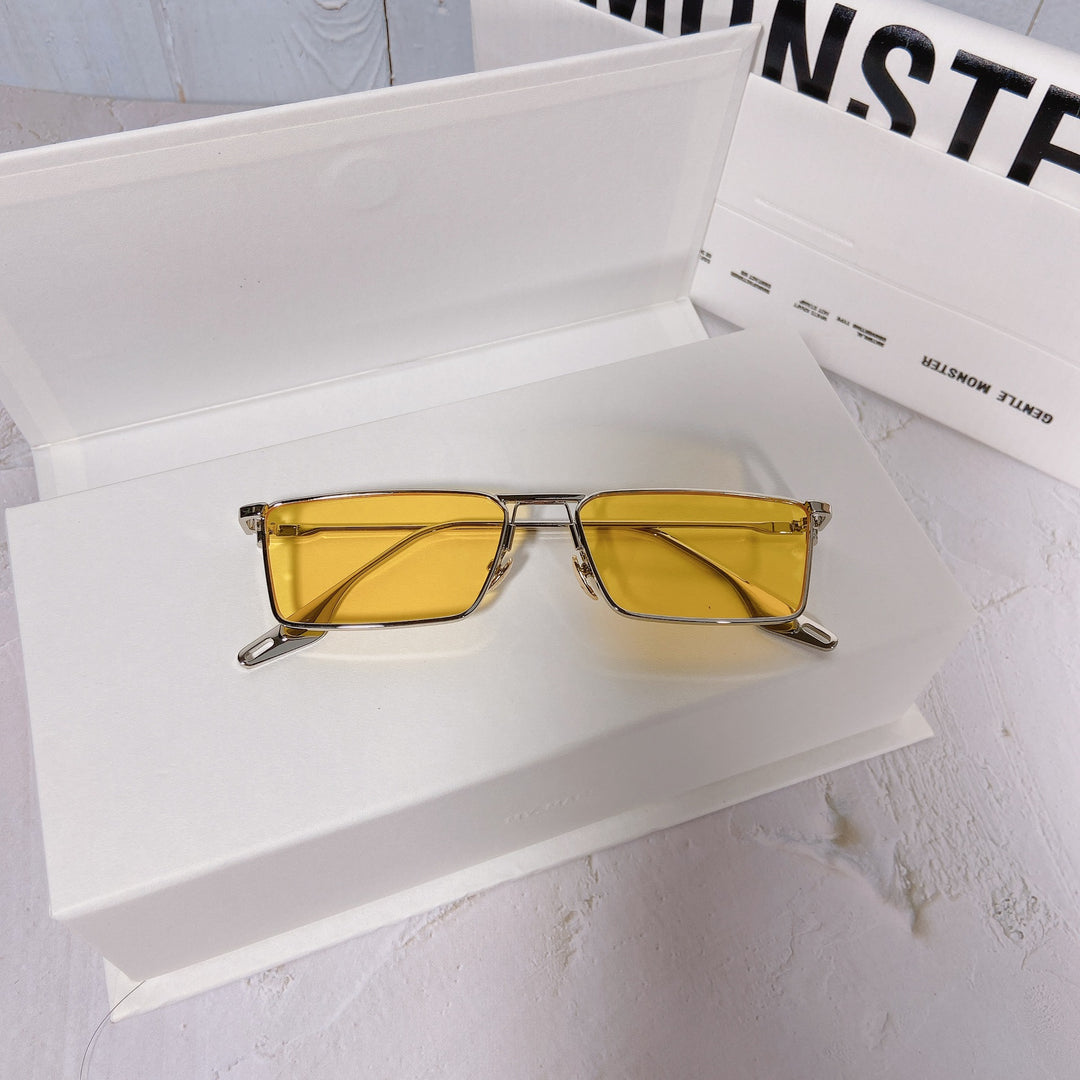 Fashionable sunglasses with rectangular metal frame Stornfield