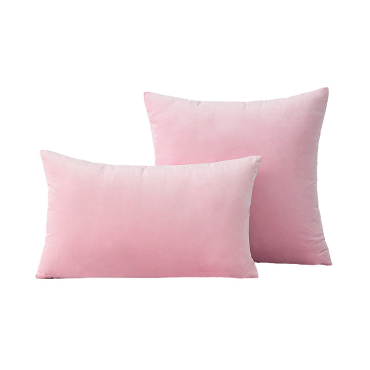 Luxury Velvet Square and Lumbar Decorative Pillow Cover Set with Concealed Zipper and Soft Microfiber Back