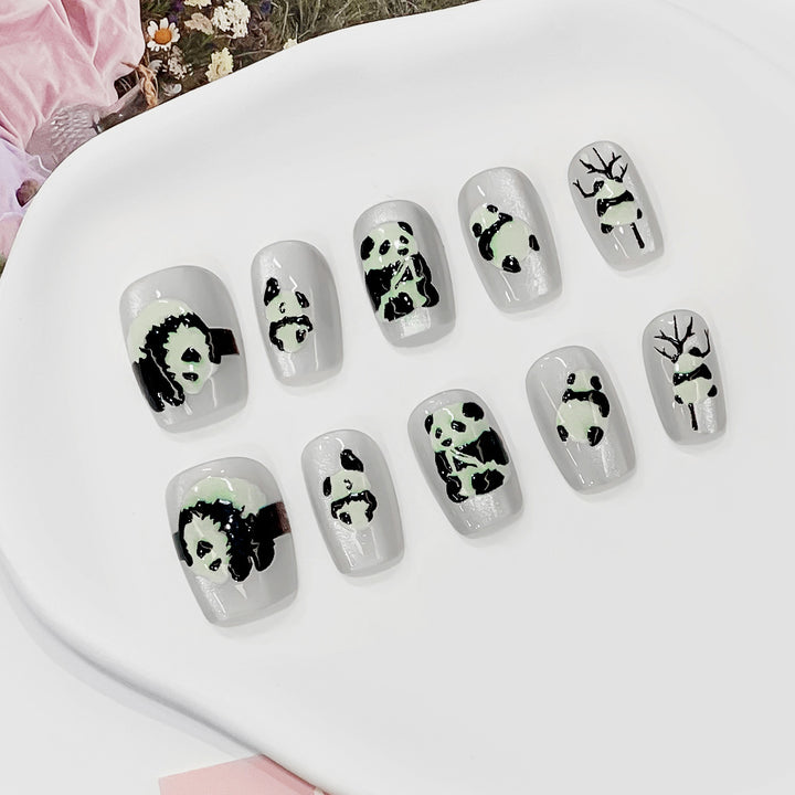 Artificial Nail Tips with Panda Design Stornfield