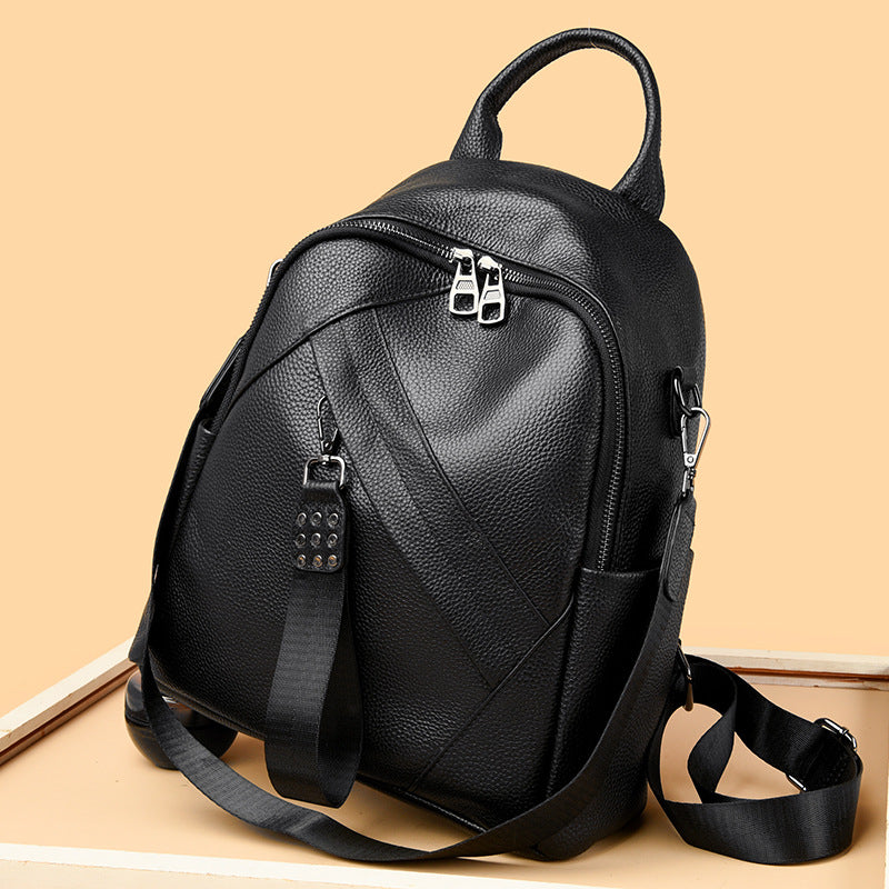 Vintage-Inspired Textured Leather Backpack Stornfield