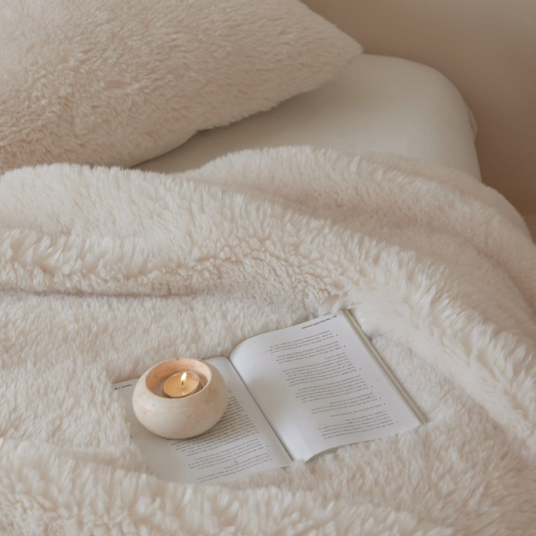 Large luxurious faux fur throw