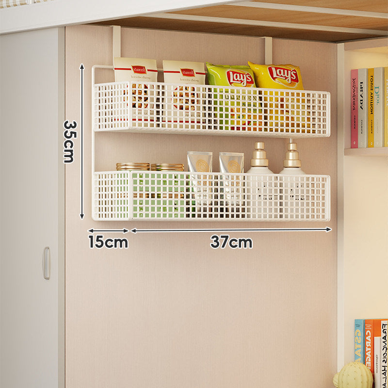 Under-Shelf Double-Tier Ventilated Mesh Hanging Storage Basket for Pantry and Bathroom
