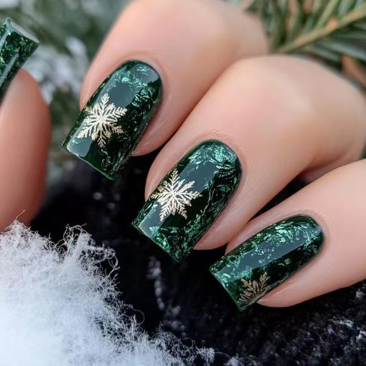 Creative artificial nails with a winter snowflake design Stornfield