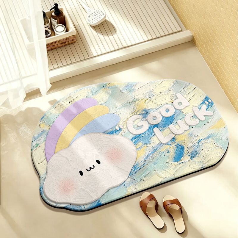 Playful Rabbit-Themed Bath Mat