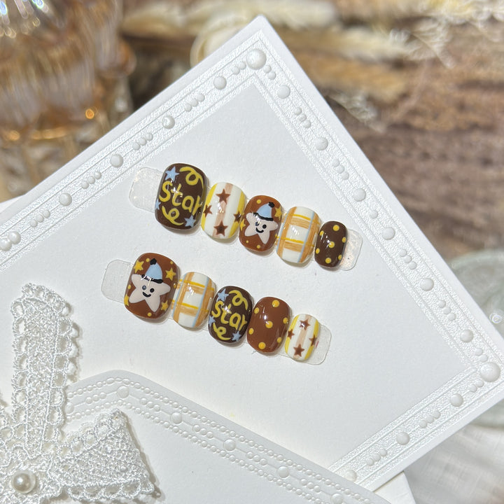 Playful Cartoon-Inspired Press-On Nail Set Stornfield