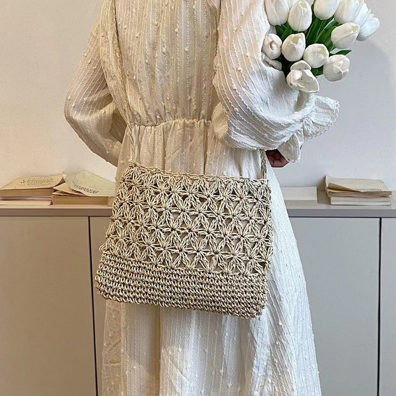 Macramé Shoulder Bag with Floral Pattern Stornfield