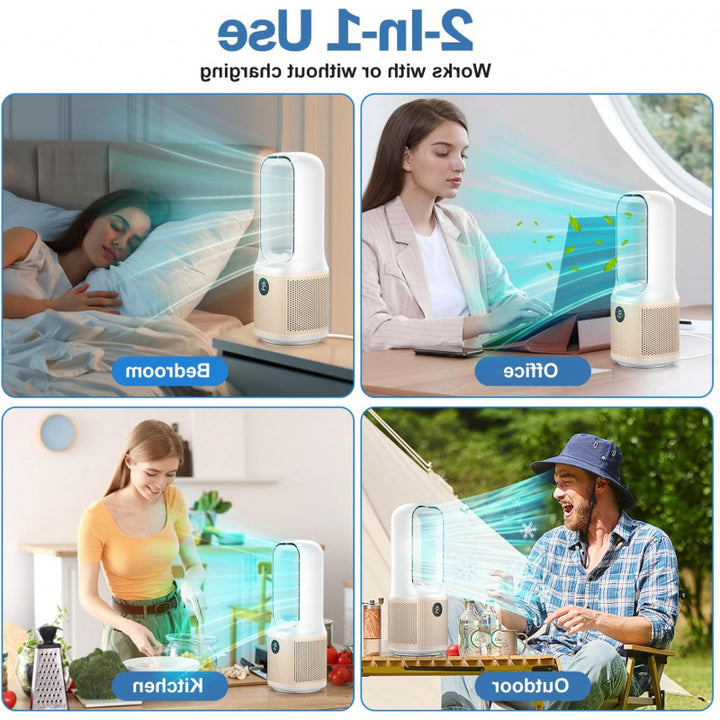 Unisex tower fan without rotor blades with intelligent timer Stornfield