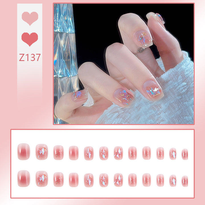 Nail set with sparkling 3D applications and romantic elements Stornfield