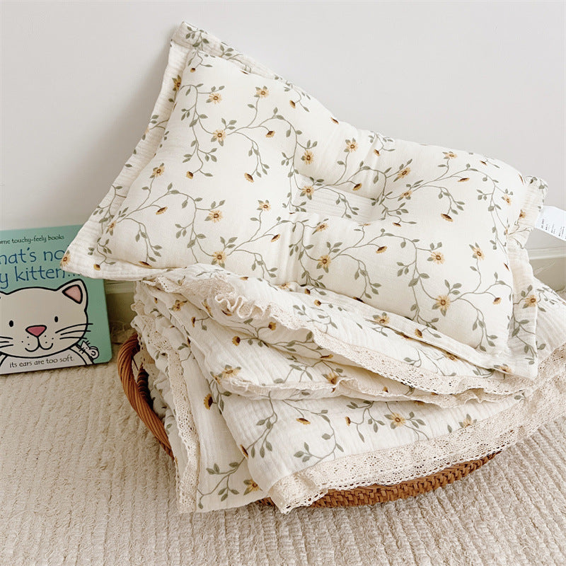 Unisex Breathable Muslin Blanket with Floral Ruffle Design Stornfield