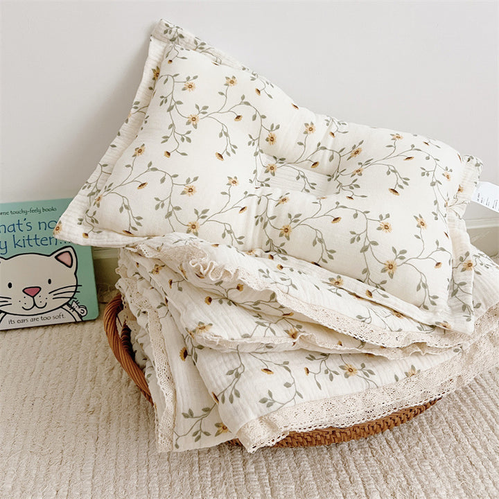 Unisex Breathable Muslin Blanket with Floral Ruffle Design Stornfield