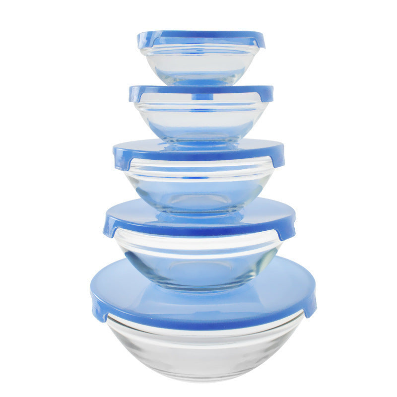 Women's set of stackable storage bowls with tight silicone lids Stornfield