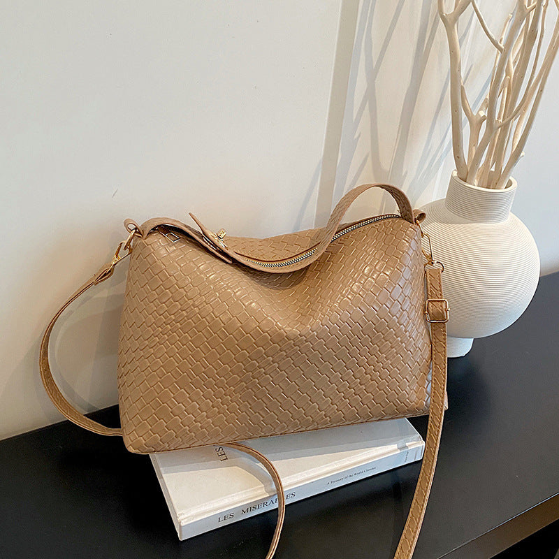 Woven Leather Shoulder Bag