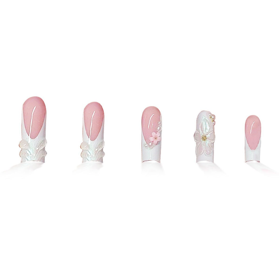 Decorative 3D Floral Press-On Nails Stornfield