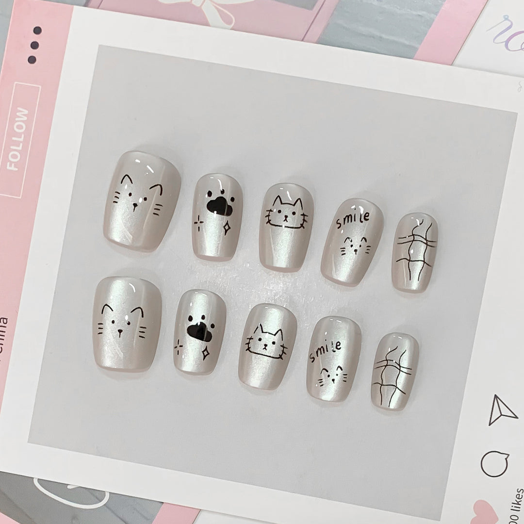 Creative Nail Art Set with Cat Designs Stornfield