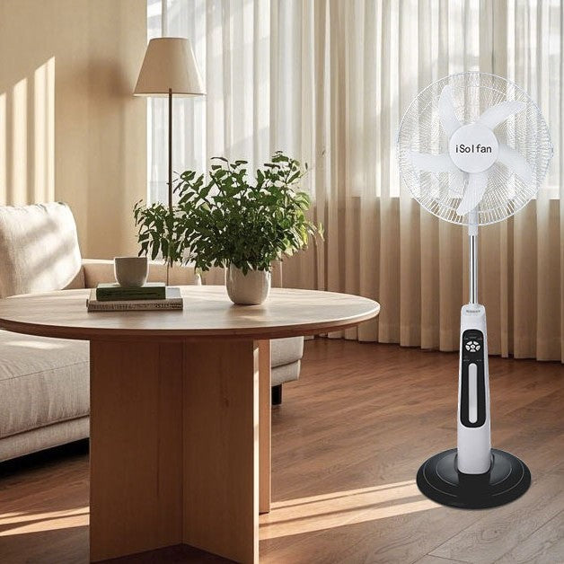 Unisex Solar Powered Standing Fan with Remote Control and Charging Function Stornfield