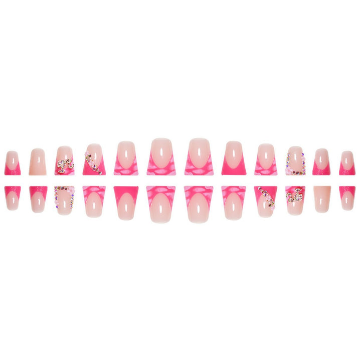 Artistic Press-On Nail Extensions with Rhinestone Accents Stornfield