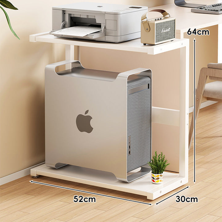 Two-Tier Space-Saving Under-Desk CPU Tower & Printer Stand