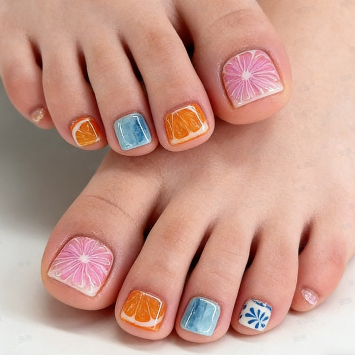 Creative Nail Art Set with Floral and Colorful Designs Stornfield