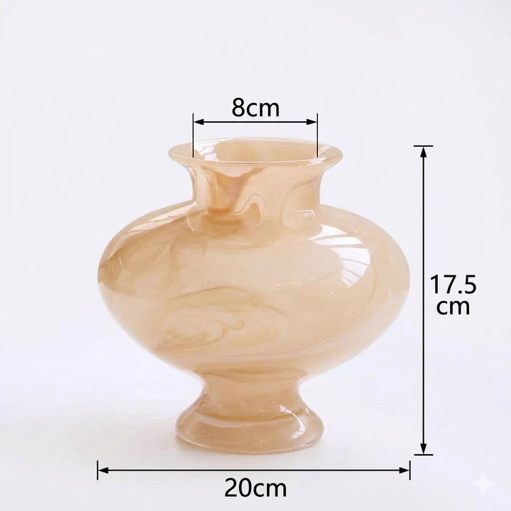 Handblown Swirled Pedestal Accent Glass Vase Stornfield