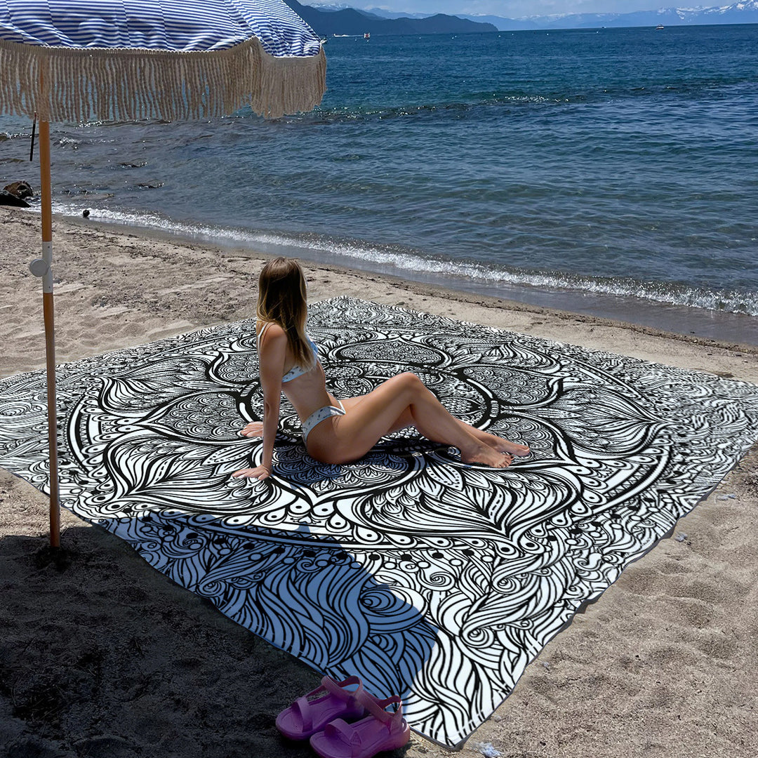 Mandala Design Beach Mat Stornfield