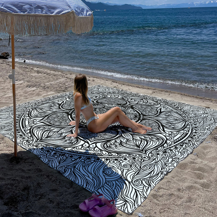 Mandala Design Beach Mat Stornfield