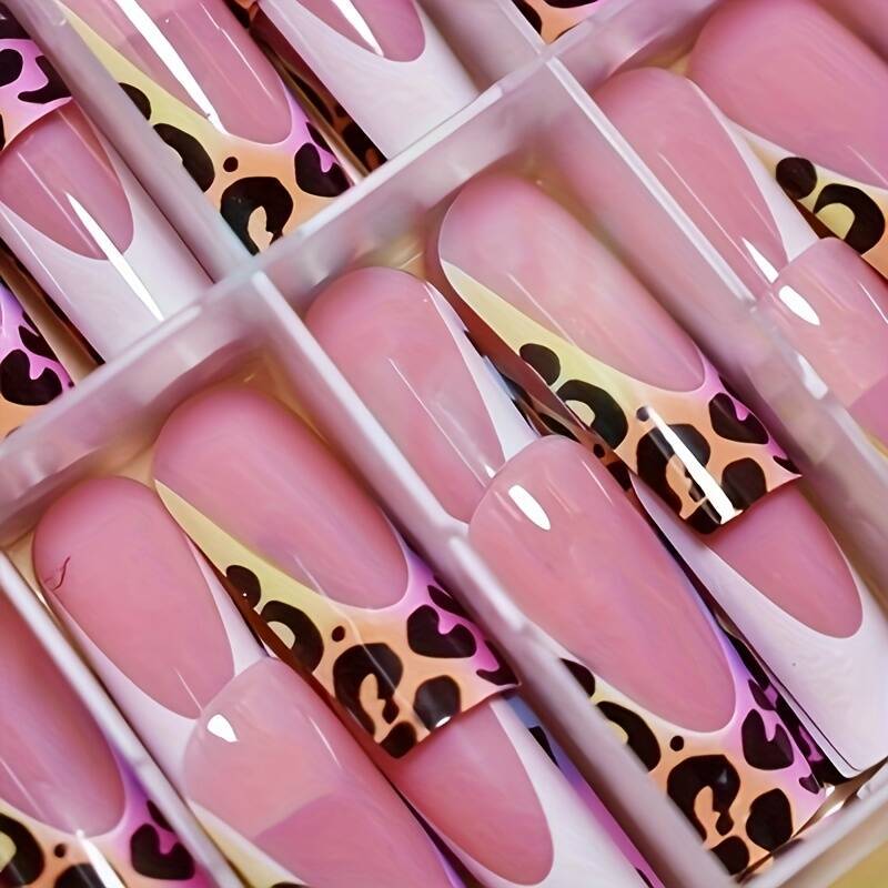 Stylish Press-On Nail Set with Leopard Design Stornfield