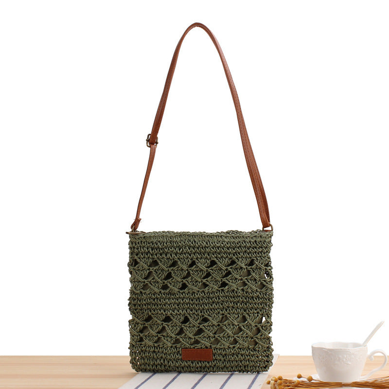 Handbag Made of Braided Natural Material with Adjustable Shoulder Strap Stornfield