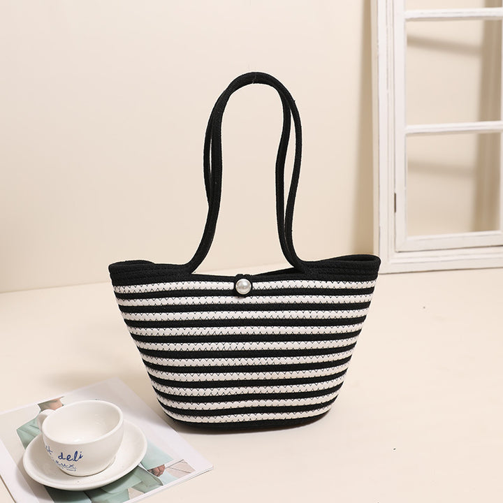 Trendy Basket Bag with Stylish Striped Pattern Stornfield