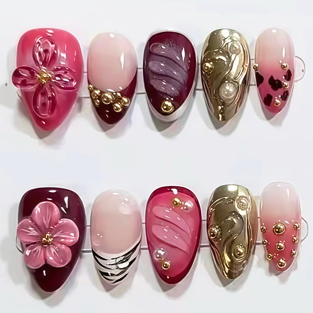 Creative Decorative Press-On Nail Art Set