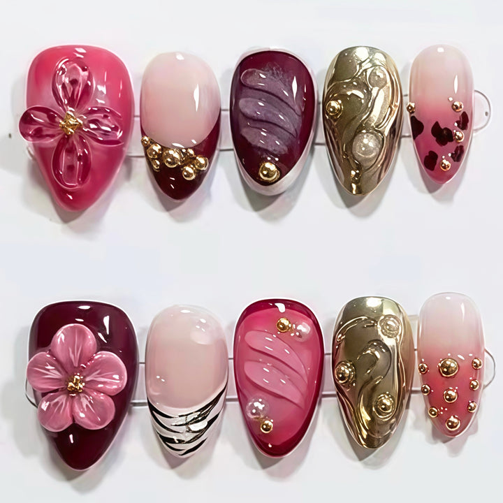 Creative Decorative Press-On Nail Art Set
