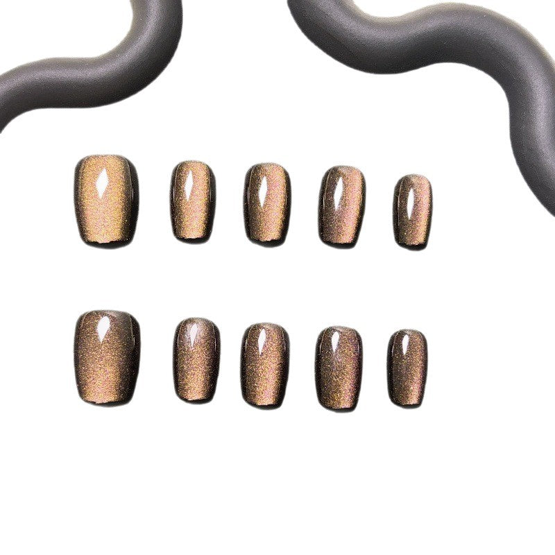 Artificial nails with shimmering metallic finish Stornfield