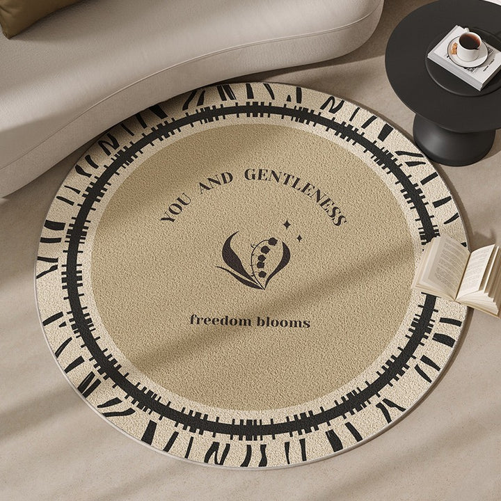 Round Motivational Area Rug Stornfield