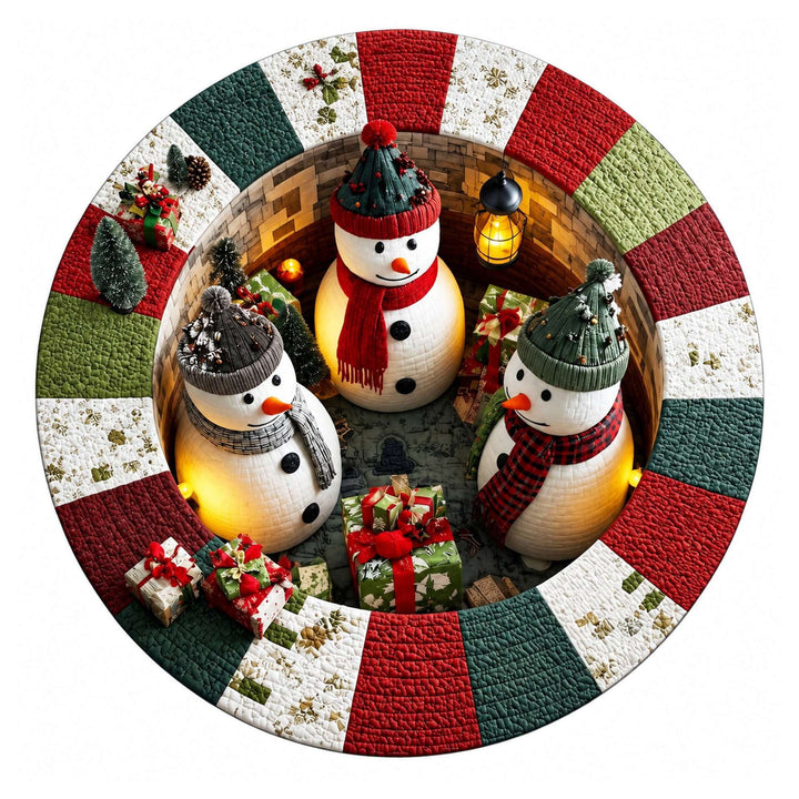 Festive Santa Claus Themed Round Mat for Home