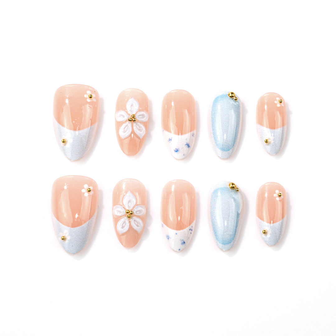 Floral Decorative Press-On Nails