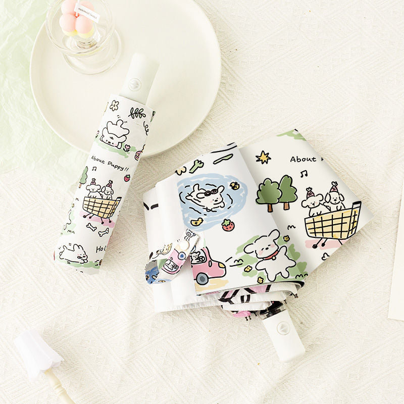 Women Automatic Mini Umbrella with Vibrant Animal Design Stornfield