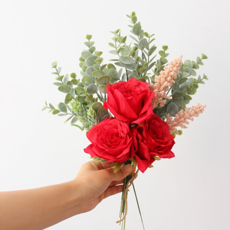 Lifelike Yellow Rose Bouquet Arrangement