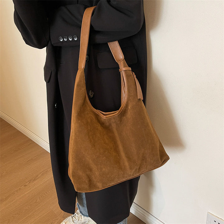 Suede Slouchy Shoulder Bag