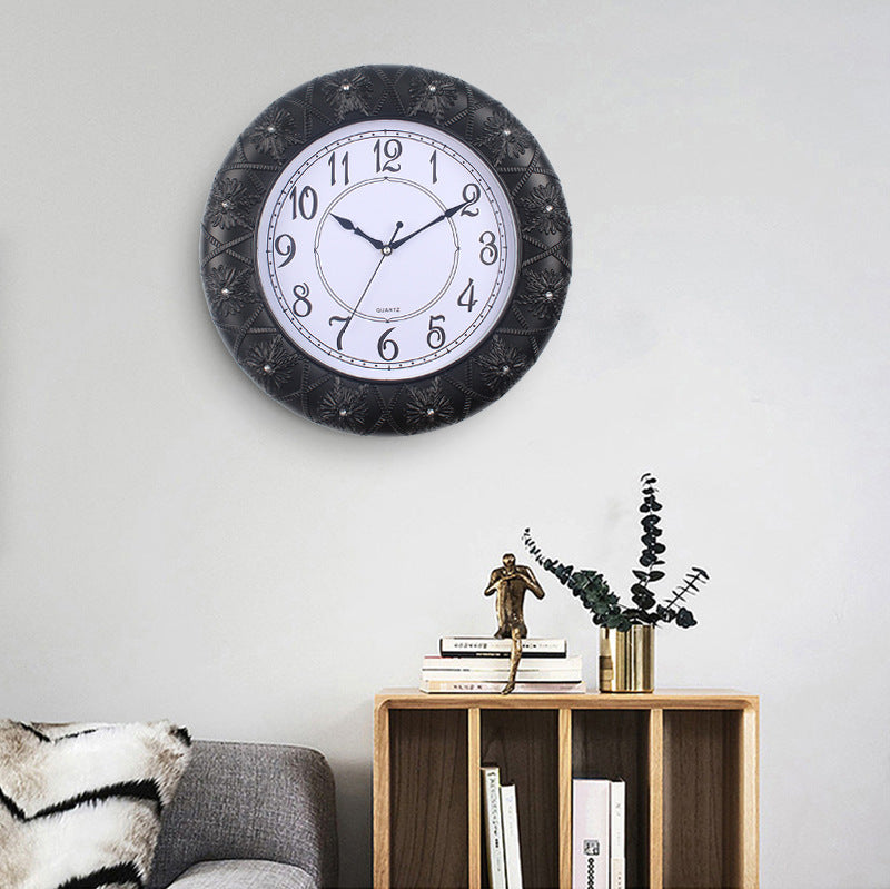 Elegant Wall Clock with Filigree Flower Design Stornfield