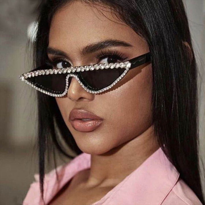 Ladies designer sunglasses in stylish cat-eye design with glittering frame Stornfield