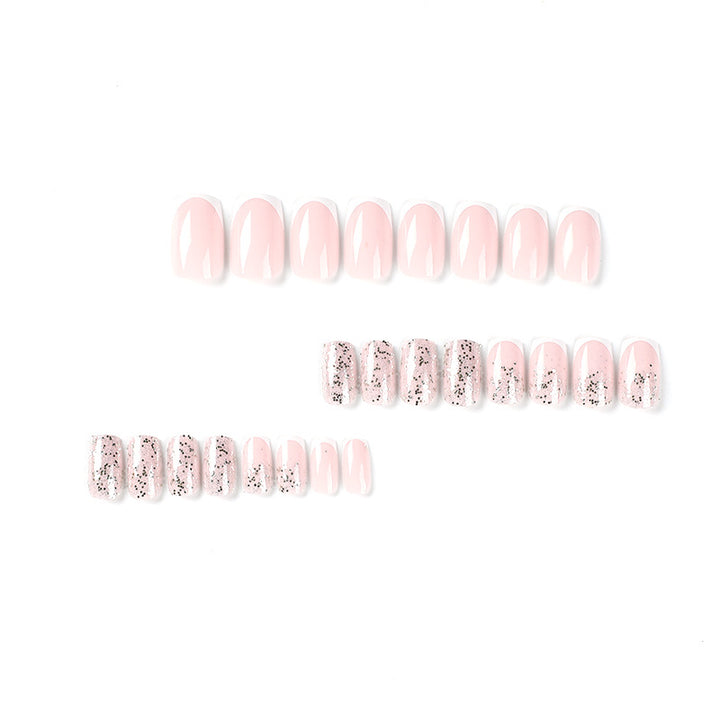 Artistic Nail Extensions with Glitter and French Tips Stornfield