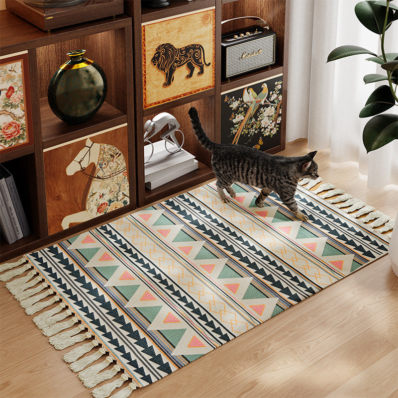 Decorative Area Rug with Fringed Edges Stornfield